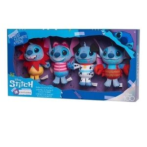 Disney 100 Years of Wonder Stitch in Costume Small 8.5 Plush 4-piece Box Set